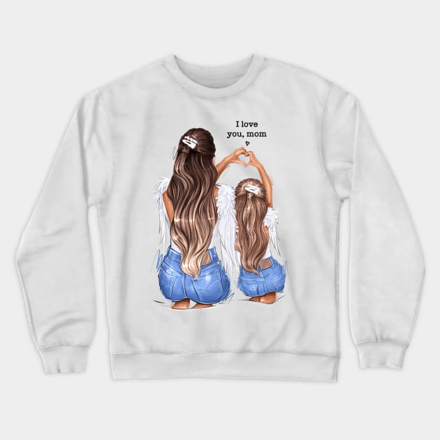 “I Love You, Mom” Crewneck Sweatshirt by AllessyArt 